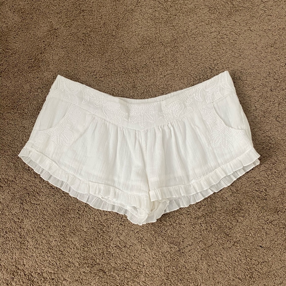White flowy shorts